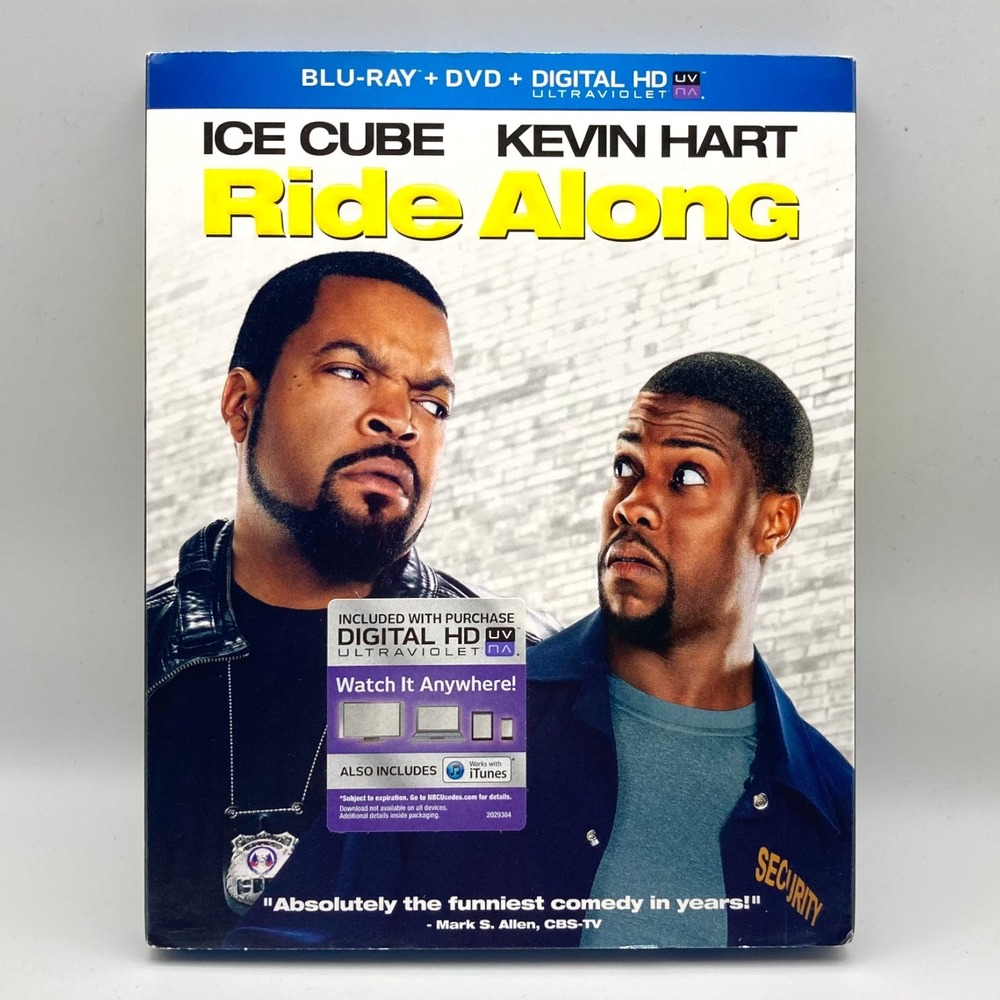 Ride Along Blu Ray DVD Digital HD Ultraviolet Ice Cube Kevin Hart Movie Preowned